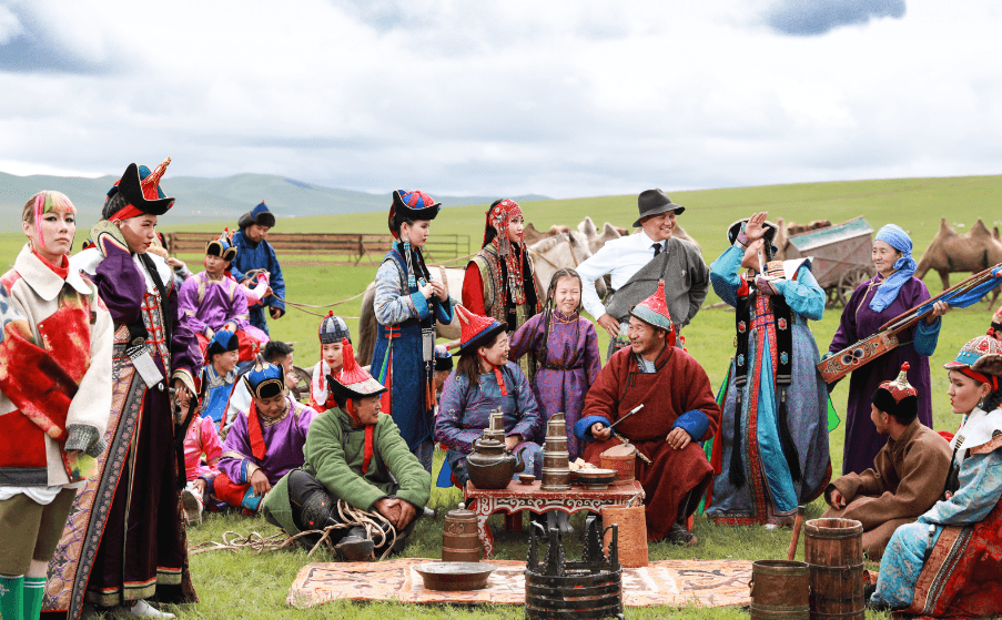 Nomadic culture in Mongolia - traditional celebration and ger